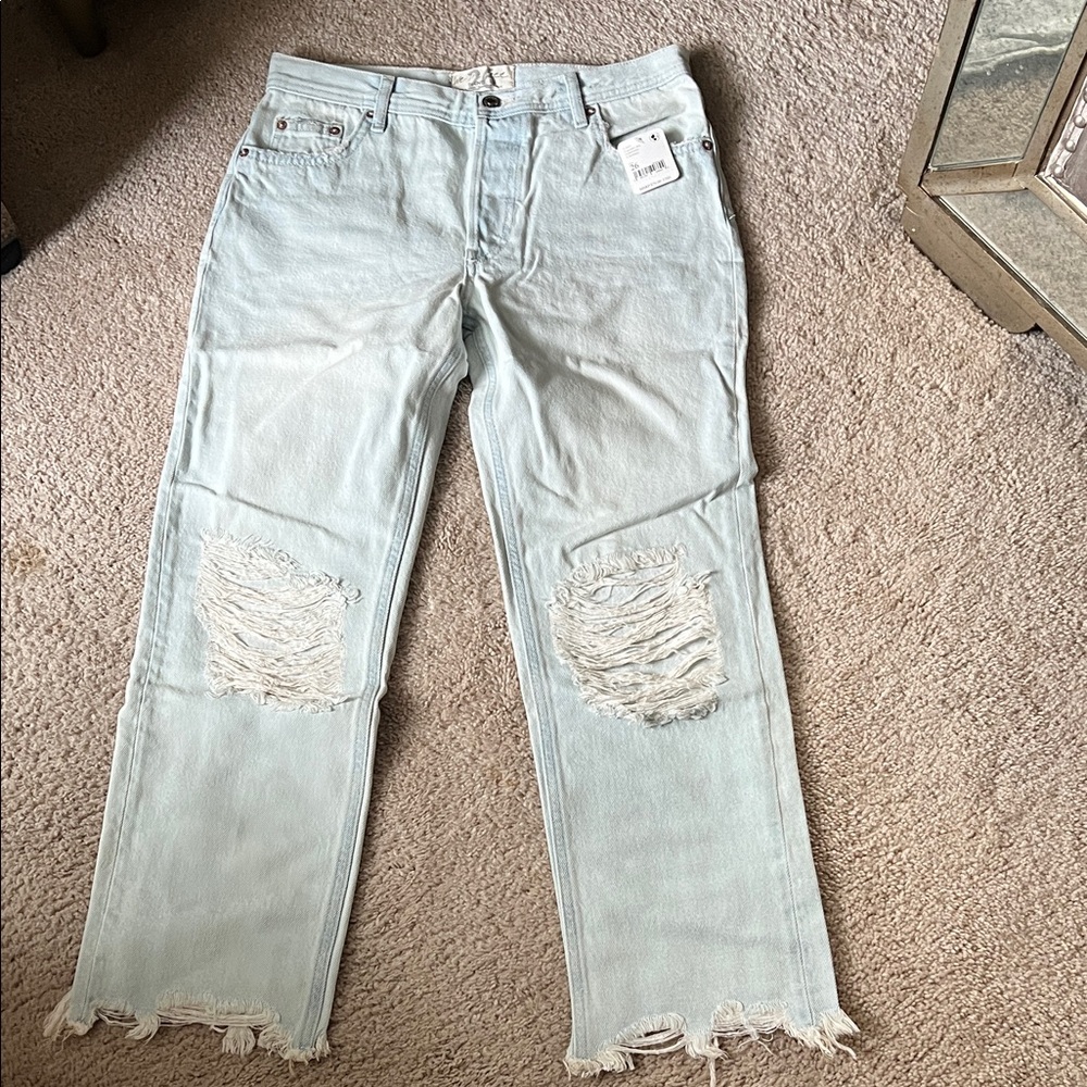 Free people maggie Light Blue Distressed  Jeans